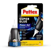 Pattex Super Glue Power Gel Control | Compatible with Metal, Ceramic, Rubber, Leather & Wood | Dishwasher Safe - 3g