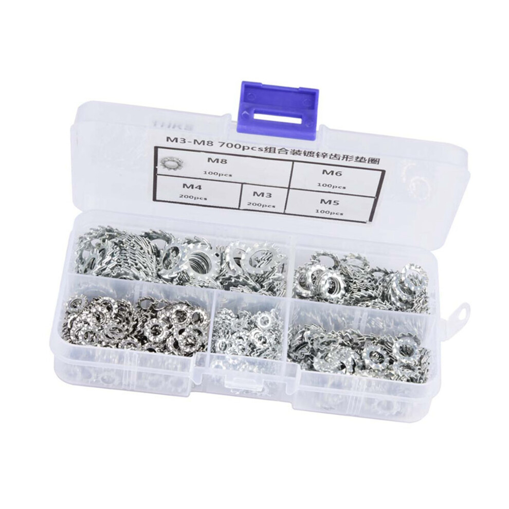 700pc Galvanised Toothed Washer Set