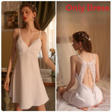 (Color 1,XL)Sexy Lencería Vestido para Dormir con Ribete de Encaje y Ajuste Elástico para Mujer Prendas de dormir