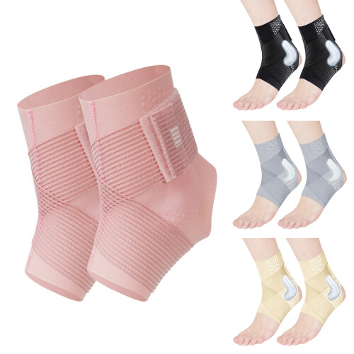 Multifunctionele workout-enkelbeschermer Nylon textuur-roze L 1