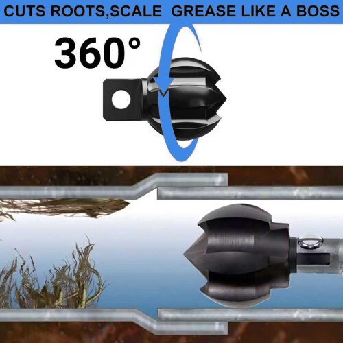 6 Blade 2Inch Drains Snake Cutter Head Rustproof Stainless Steel 1