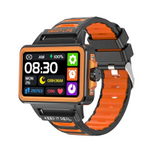 (Black Orange) Smart Watch 1.57-inch HD Screen 24h Continuous Heart Rate Sleep Monitor Game Waterproof Smartwatch