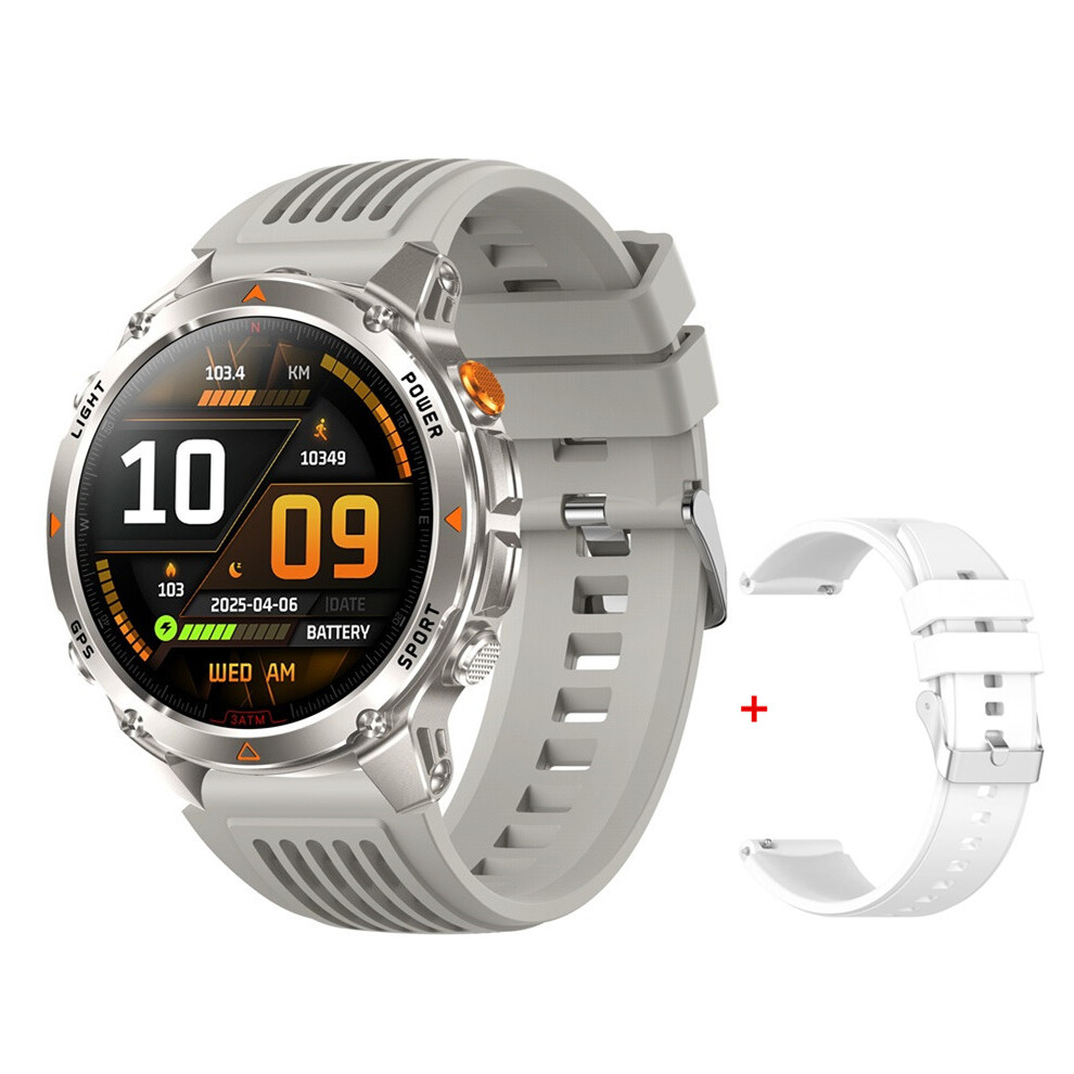 (Silver) Smart Watch-Military Built-In Gps Positioning Compass Barometric Altimeter Flashlight Outdoors Sports Fitness Smartwatches Silver 6900890404060