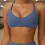 Soutien-gorge d'exercice extensible, Bralette à-Noir L 6