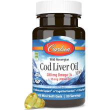 Carlson Cod Liver Oil Minis Omega-3 Softgels - 100 Count