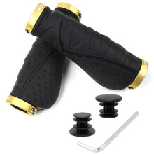 INSFITY Ergonomische, rutschfeste Fahrradlenkergriffe – Schwarz/Champagner – Für Mountainbikes für Erwachsene – 2 Jahre Garantie