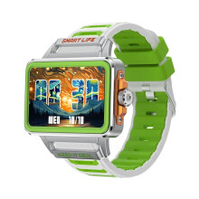 (Green Siliver) Smart Watch 1.57-inch HD Screen 24h Continuous Heart Rate Sleep Monitor Game Waterproof Smartwatch