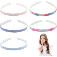 Haarbanden met pailletten - Niet gespecificeerd - Pak van 5 - Elastisch - Regenboogdesign - Voor kinderen
