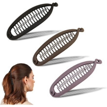 3 stuks bananenhaarclips voor dames, visstaartbanaanclips, paardenstaarthouder