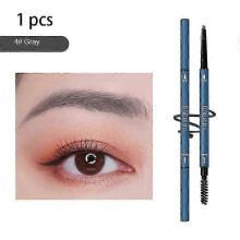 (Gray) Waterproof Double-Ended Eyebrow Pencil 1.5mm Ultra Fine Sweat-proof Long Lasting Professional Eye Makeup 2025