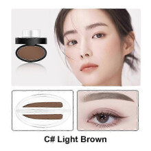(Light brown C) Eyebrow Powder Stamp Tint Stencil Kit 26-27s - Professional Waterproof Eye Brow Stamp Lift Enhancers Cosmetics