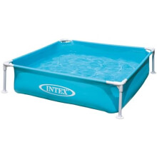 """Intex - Mini Rectangular Metal frame pool with 340L Capacity, Compact pool with galvanized steel frame - 155 x 630 x 170 cm 4.2 Kilograms Turquoise