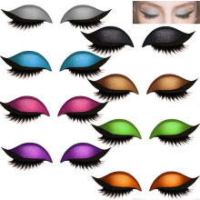 (1 set) Lazy 3-in-1 Reusable Eyeshadow & Eyelash Patch, 8 Colors Colorful Makeup Stickers with False Lashes & Eyeliner