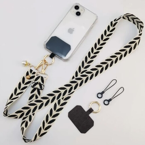 Universal Shoulder Strap - BOOLING - Leaf Pattern - Black - Practical - Easy Installation 1