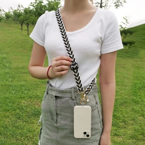 Universal Shoulder Strap - BOOLING - Leaf Pattern - Black - Practical - Easy Installation 2