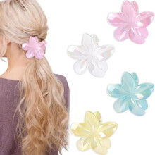 Haarspange – Muster unbekannt – Blume – Rutschfest – 4 Farben – Für dickes Haar