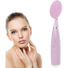 Siliconen gezichtsreinigingsborstel, draagbare elektrische gezichtsmassager, IPX6 waterdicht, oplaadbaar via USB (roze)