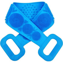 Siliconen badborstel voor lichaam en rug, 61 cm, zachte exfoliërende siliconen badhanddoek