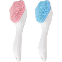 2 stuks handmatige siliconen gezichtsreinigingsborstels voor zacht scrubben, exfoliërende massage en reiniging.