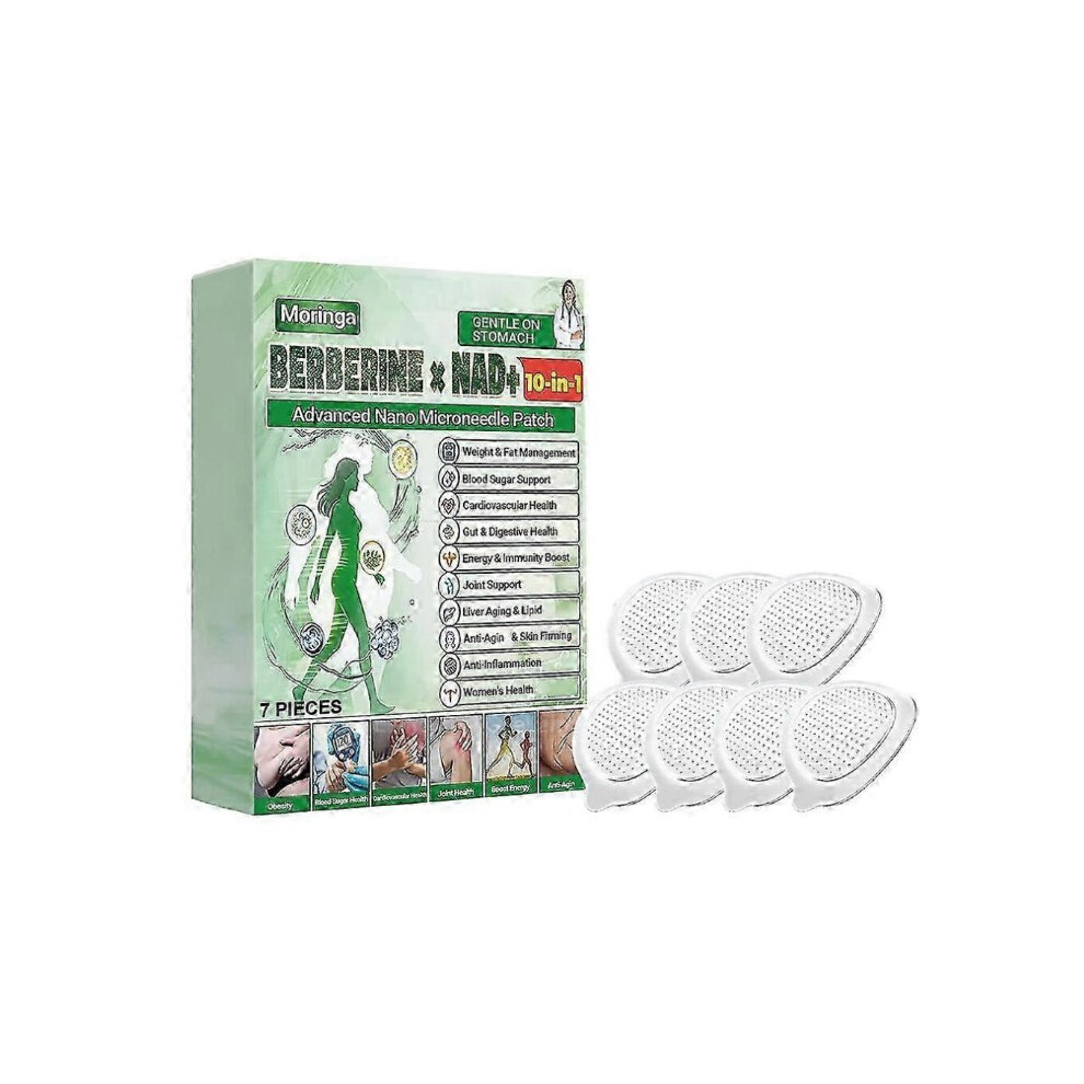 (2PCS) for Moringa Berberine x NAD+10-in-1 Advanced Nano Microneedle Patch 1BOX*7PCS