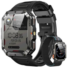 (black) Smartwatch -TFT HD Screen Waterproof Men Watches with Emergency Lighting Compass