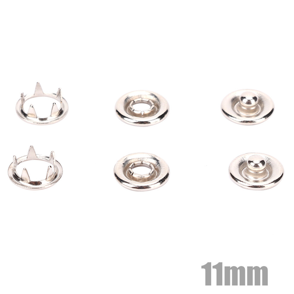 50Pcs Infant Snap Buttons Silver 11Mm 7444352631612