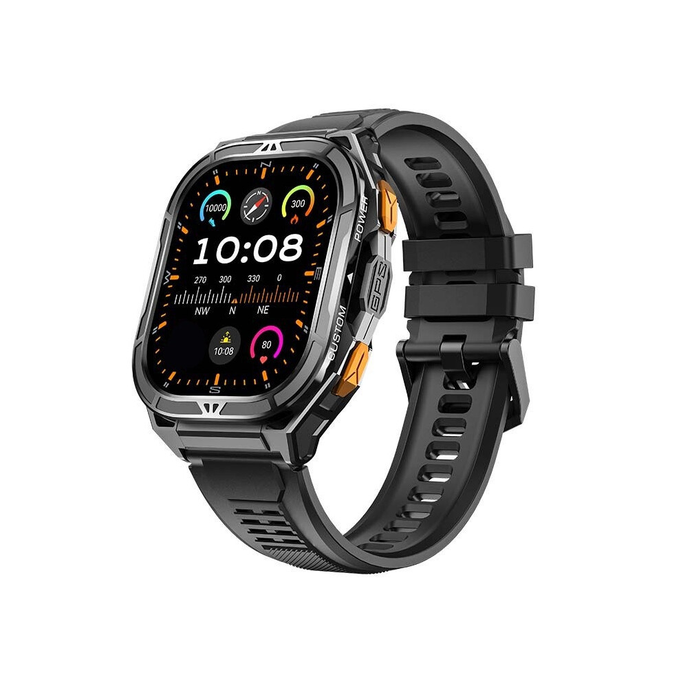 (Black) Smart Watch 1.96Inch Amoled Bluetooth Calling Sos Outdoors Sports Fitness Tracker Smartwatch For Men Women Black 6900890404398