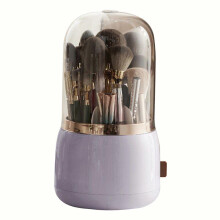 (Purple) Self-Designed Luxury Makeup Brush Storage Bucket - Dustproof Rotating Organizer for Lipstick, Eyebrow Pencil & Cosmetics