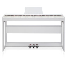 GDP-104 88 Key Full Weighted Digital Piano with Furniture Stand Triple Pedals Bluetooth and Headphone White