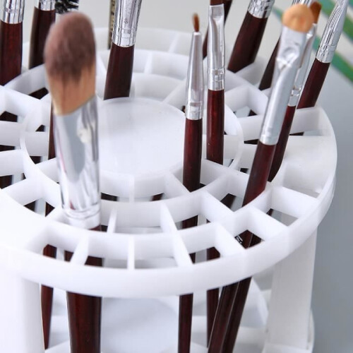 Organizer - KEEJAA - Storage Box - Large Capacity - For Makeup Brushes - White Plastic 1