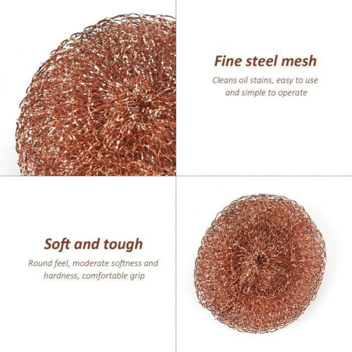 Copper Sponge, 6 Pcs Copper Scrubber, Copper Sponge for Kitchen, Kitchen Cleaning Tools (6PCS) 1