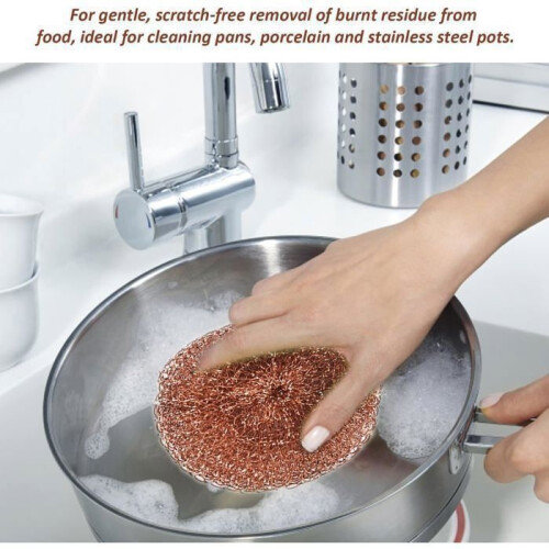 Copper Sponge, 6 Pcs Copper Scrubber, Copper Sponge for Kitchen, Kitchen Cleaning Tools (6PCS) 2