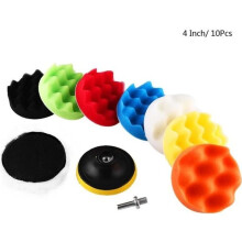 10-teiliges Polierschwamm-Set für Autos, Polierpad mit 4"-Bohrmaschinenadapter - royalachat