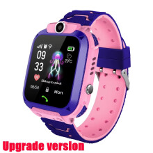 (Pink-water) Smart Watch KidS SOS GPS Location Sim Card Call Camera Child SmartWatch Boys Girl Gift For Ios Android