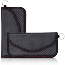 Lot de 2 grands étuis anti-RFID pour téléphone et clés de voiture Lanpard, cage de Faraday bloquant les signaux RFID, NFC, WiFi, GSM et