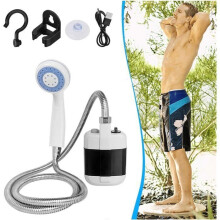 Douche de camping portable, pommeau de douche rechargeable par USB avec pompe pour le camping, le jardin et la randonnée