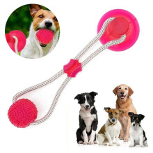 Jouet interactif pour chien avec ventouse, idéal pour mâcher et nettoyer les dents des animaux de compagnie.