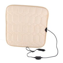 Coussin chauffant pour siège auto - DILWE - Modèle carré - Revêtement peluche - Chauffe rapidement - Autonomie de 1 heure