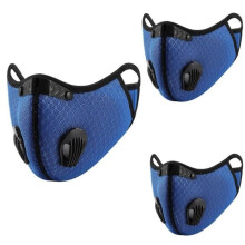 Stofwerend mondmasker voor buiten, 3-delige set, ademend, unisex, anti-condens en anti-stof @Yun1347