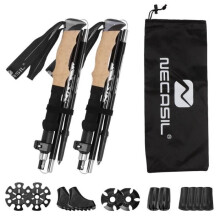 2-delige trekkingstokken, telescopische wandelstokken, nordic walkingstokken, aluminium, verstelbaar van 32 tot 130 cm, ultralicht, schokbestendig