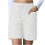 Womens High Waist Wide Leg Shorts with Pockets Solid-White L 1