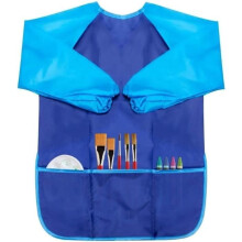 Malerschürze – Wasserdichtes Nylon – Kindergröße 6–12 Jahre – 3 Taschen – Blau – Größe L