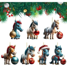 Anhänger – AMOUNE – Pony – Acryl – 8 x 4,5 cm – Weihnachtsdekoration