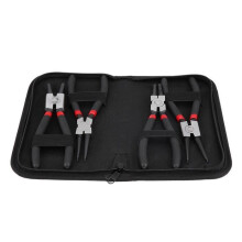 Keenso 7-inch borgringtang, 4-delige set, 7-inch interne/externe borgringtang, gebogen rechte borgringtang
