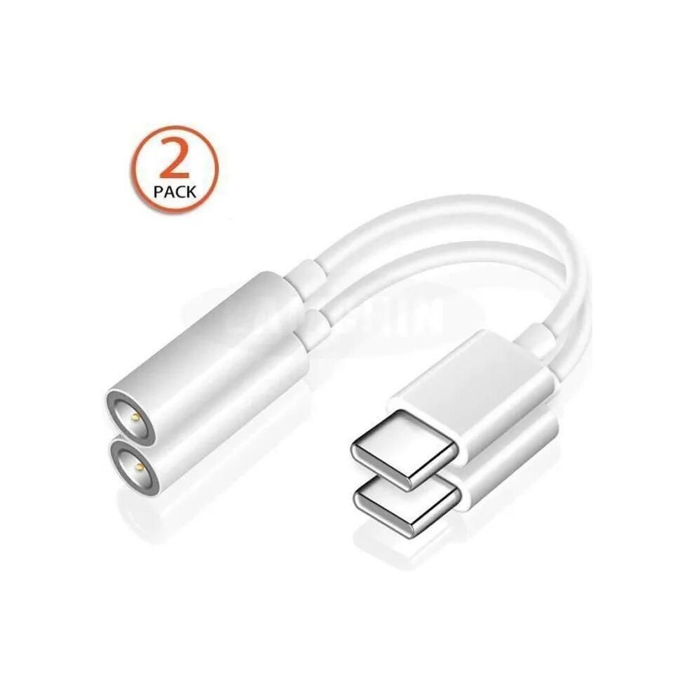 Usb C To 3.5 Mm Audio Adapter For Android, Listen And Charge, With Dual Function Design White 8248687234437