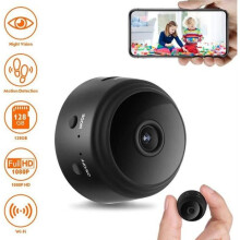 Mini caméra WiFi HD 1080p sans fil pour la sécurité de votre domicile, avec vision nocturne, microphone et détection de mouvement.
