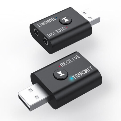 2 in 1 Bluetooth 5.0 Transmitter Receiver USB Wireless Audio Adapter 15m Range for TV and Speakers