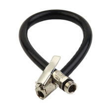 1x Luchtslang voor het oppompen van banden, zwarte drukpomp, roestvrij, manometer, slangkoppeling, auto-accessoires ~6898