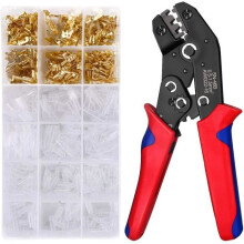 Wire Crimping Tool with 600 Terminals, 0.5-1.5mm² Crimping Pliers, Professional Red Crimping Pliers