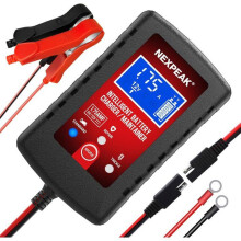 Chargeur de batterie de voiture 1,75 A, chargeur/mainteneur de batterie intelligent et entièrement automatique 6 V et 12 V